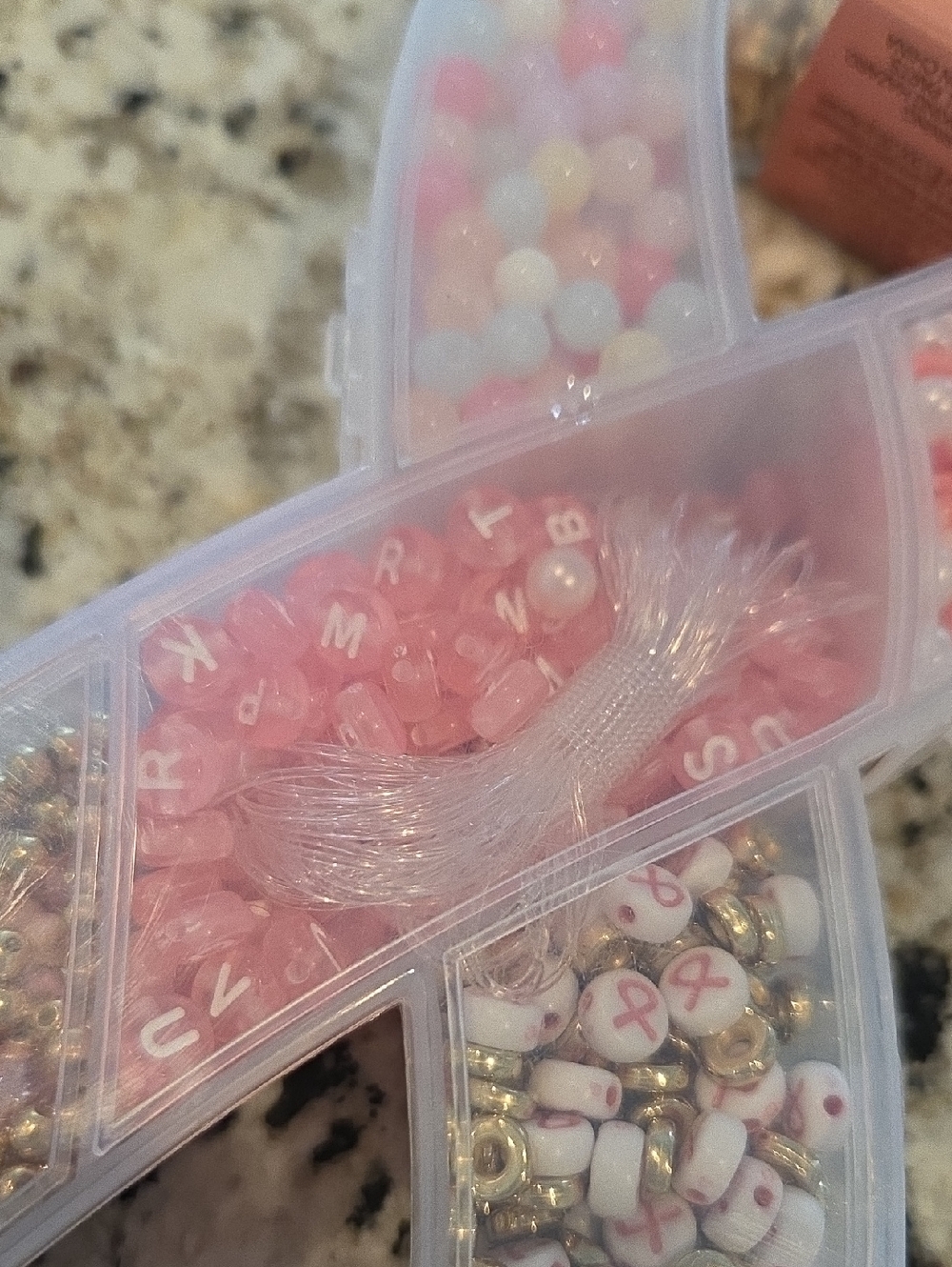 Pink Ribbon Bead Mix Craft Kit - Picture 4 of 7